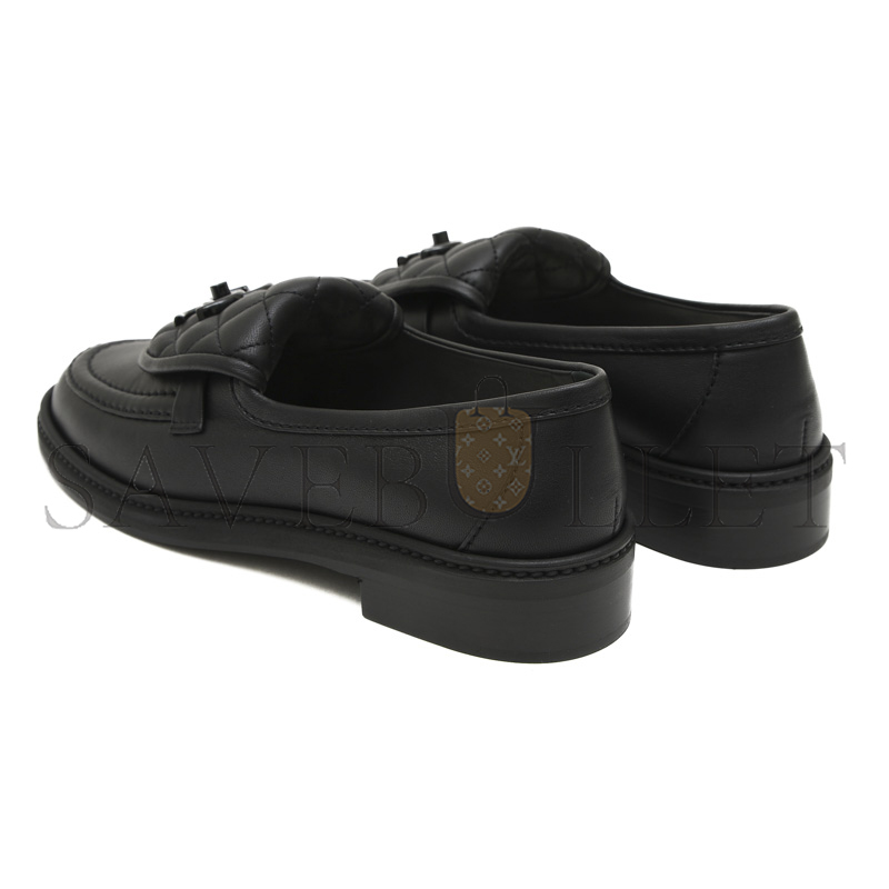 CHANEL QUILTED LEATHER CC TURNLOCK LOAFERS 